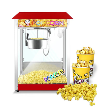 Kolice Strong Structure Commercial 8oz Kettle Popcorn Machine/Popcorn Making Machine with Safe Organic Glasses Make Popcorn