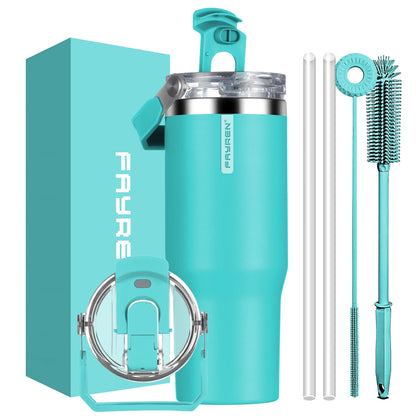 Wholesale Custom logo Heat Press Powder Coated Double Wall Stainless Steel Travel Tumbler Cup Set With Handle