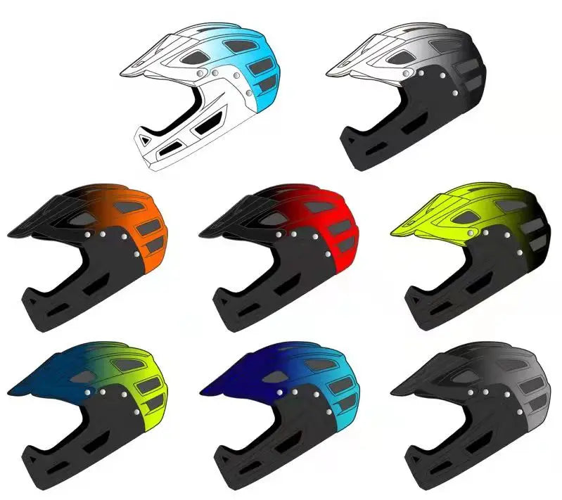 New Design Adult Bike Helmet CE Certified Downhill Helmet Full Face With Chin Protection MTB Helmet