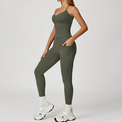 YIYI Wholesale 5pcs Summer High Quality Workout Suits Cooling Flare Leggings Athletic Sets Girls Gym Clothing Sets for Women