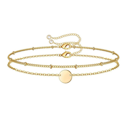 Luxury Hypoallergenic Women Bracelet Stainless Steel 18K Gold Multi-layer Bracelet with Adjustable Chain Daily Wear