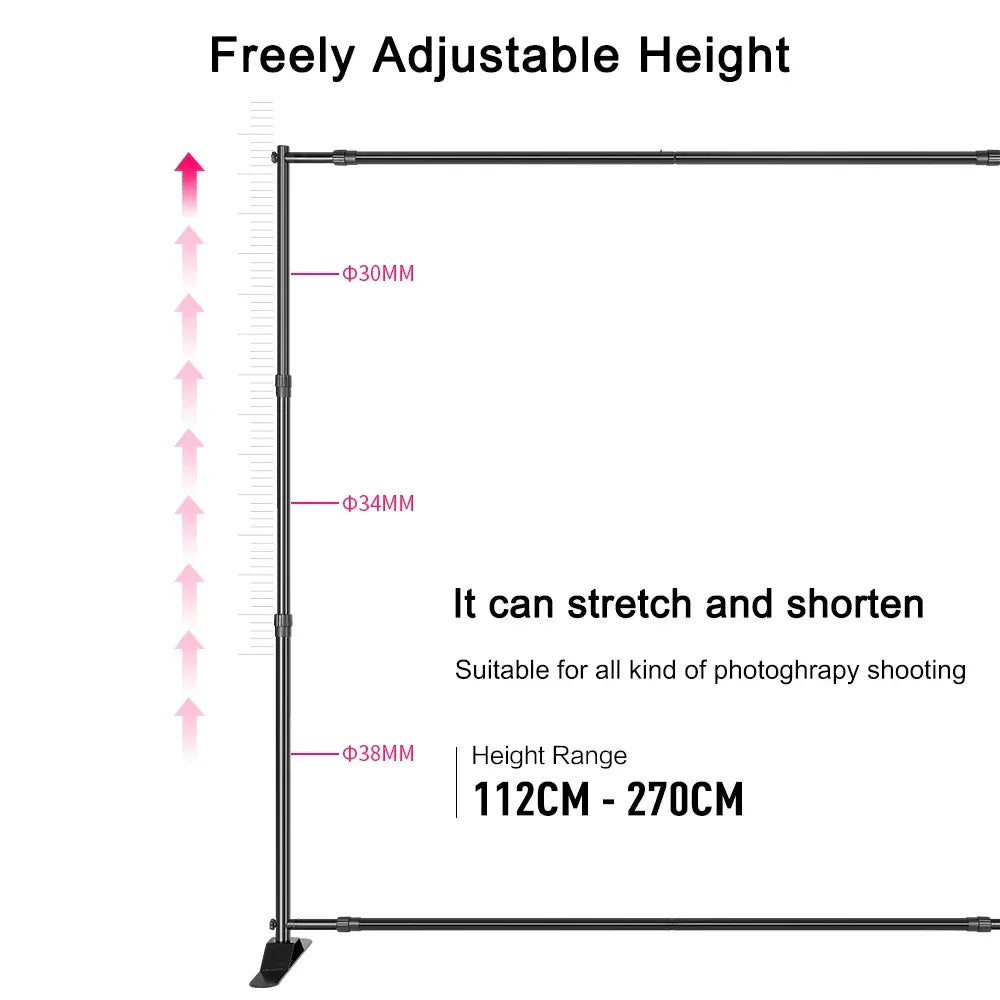 Versatile Heavy Duty Backdrop Stand Photo Frame Photography Wedding Bithday Decoration School Photographic Backdrop Party