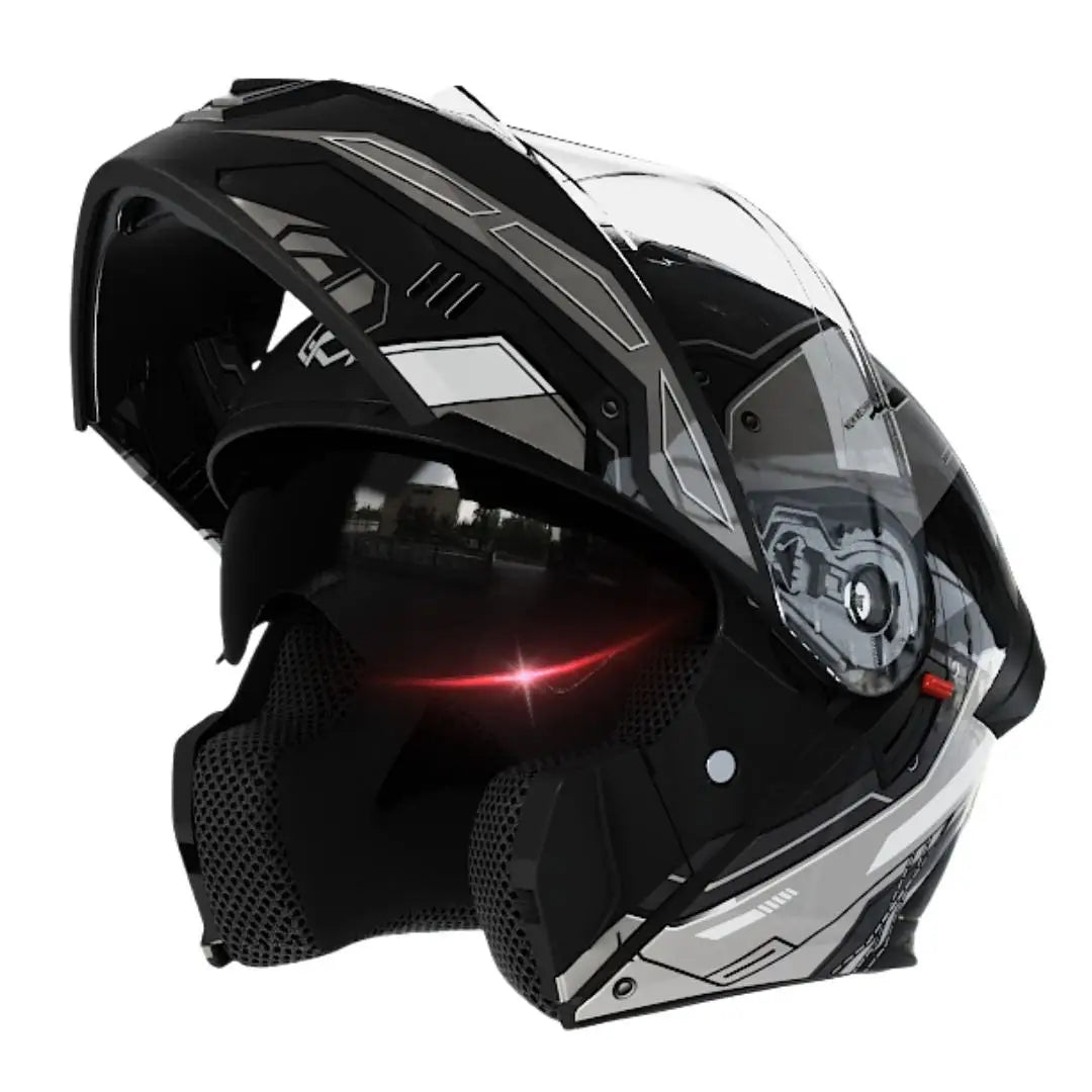 New ABS Modular Full Face Dual Visor Moto Helmet LED Tail Lights Dirt Bike Racing Casco for Men Women Motorcycles Helmets