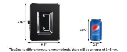 AJF Black Cold Rolled Steel Cash Safe Box Combination Lock Secure 7.87"x6.30"x3.54" Money Tray for Indoor/Outdoor Use Model