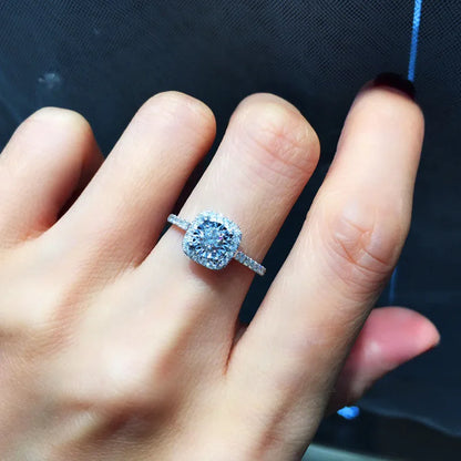 F1142 Diamond Ring White Gold Natural Round Brilliant Cut D Color Women's Engagement Ring