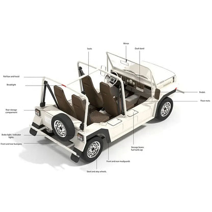 Factory Direct Sell Customized Body Color UK Style Electric Moke Smart 4 Seats Beach Buggy Classic Golf Car
