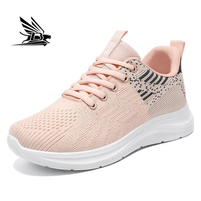 Design Multicolor Fly Woven Upper Light Breathable Women's Large Casual Fashion Sneaker