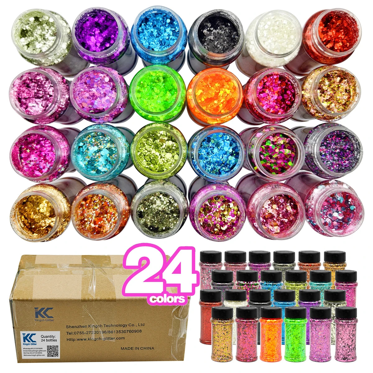 US Warehouse Eco-Friendly High Sparkly Spring Mix Glitter Set 12 Colors 2oz  Free Shipping for DIY Resin Crafts