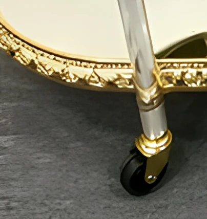 Hotel Dining Cart Metal Handcart Party 3-layer Golden Wedding Dining Liquor Trolley