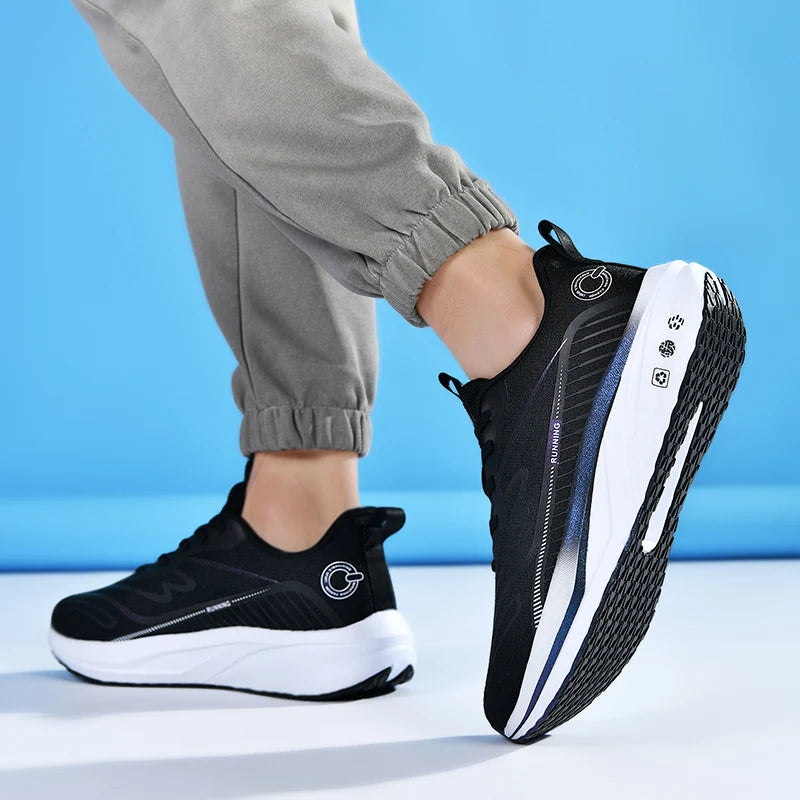 Premium Breathable Mesh Running Shoes Lightweight Carbon Fiber High-Traction Outsole US 13/ EU 47-48 Winter Anti-Slip Foam