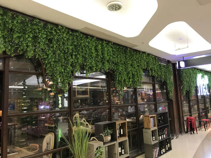 Artificial Palm Green Plants Vine Turtle Leaf Rattan Ceiling Wall Hanging Flower Maple Leaves Wedding Garden Balcony Home Decor