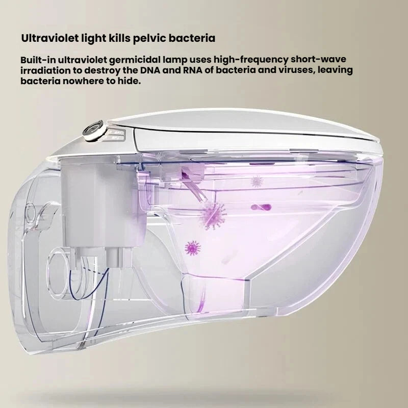 Wall Mounted Built in Oval Toilet with Built in Water tank Fully Automatic Siphon Type Wall Mounted Smart Toilet for Home Use