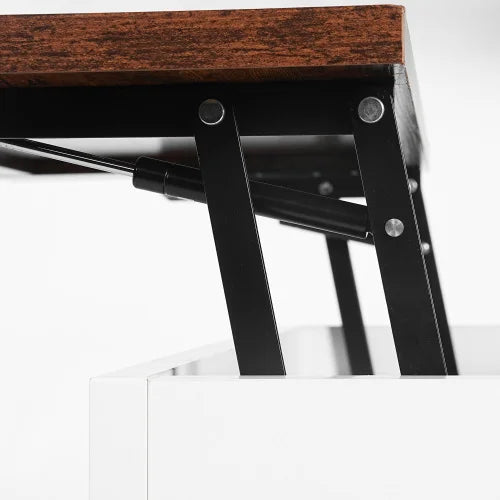 Modern 80CM Vintage White FCJ Multi-Functional Lifting Dining Table Coffee Table for Living Room Home Furniture