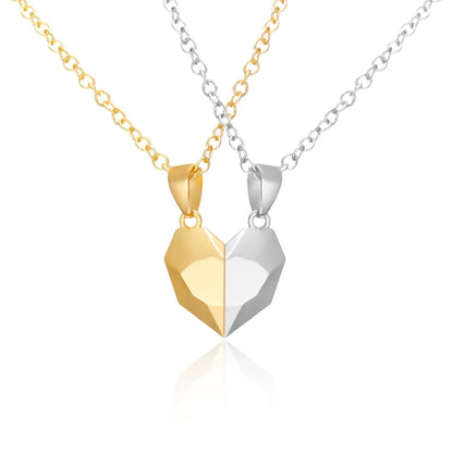 2Pcs Magnetic Heart Couple Necklace For Women Valentine's Day Sweater Chain For Best Friend Lovers Wedding Party Gift Jewelry
