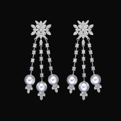 Hotsale  Bridal Jewelry Sets New Fashion Dubai  White Pearl Necklace Sets for Women Wedding Party Accessories