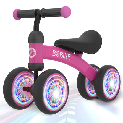 Baby Balance Bike Toys for 12-36 Months Kids Toy Boy and Girls Gifts Toddler Best First Birthday Gift  (Rose Red-Light)