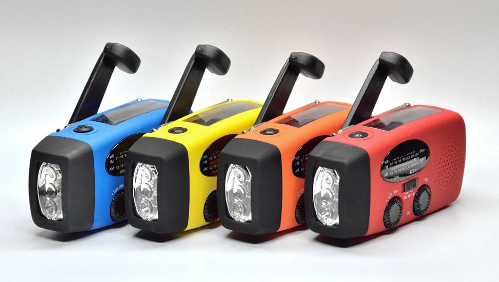 GreatOne Solar Crank NOAA Radio with Built-In Speaker Screen Mobile Charger 2000mAh