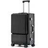 Carry on Luggage Wide Handle Luxury Design Rolling Travel Suitcase PC Hardside With Aluminum Frame Hollow Spinner Wheels