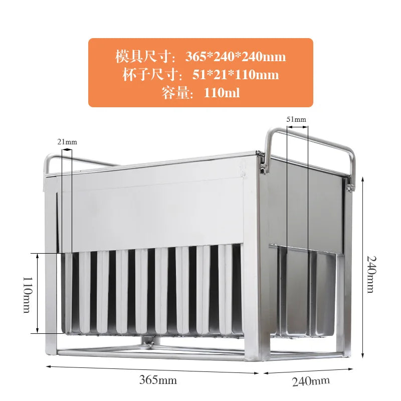 Snack Maker 30 Cavities 304 Stainless Steel Mold Ice Popsicle Models Ice Lolly Maker Ice Cream Mold for Juicer Machine