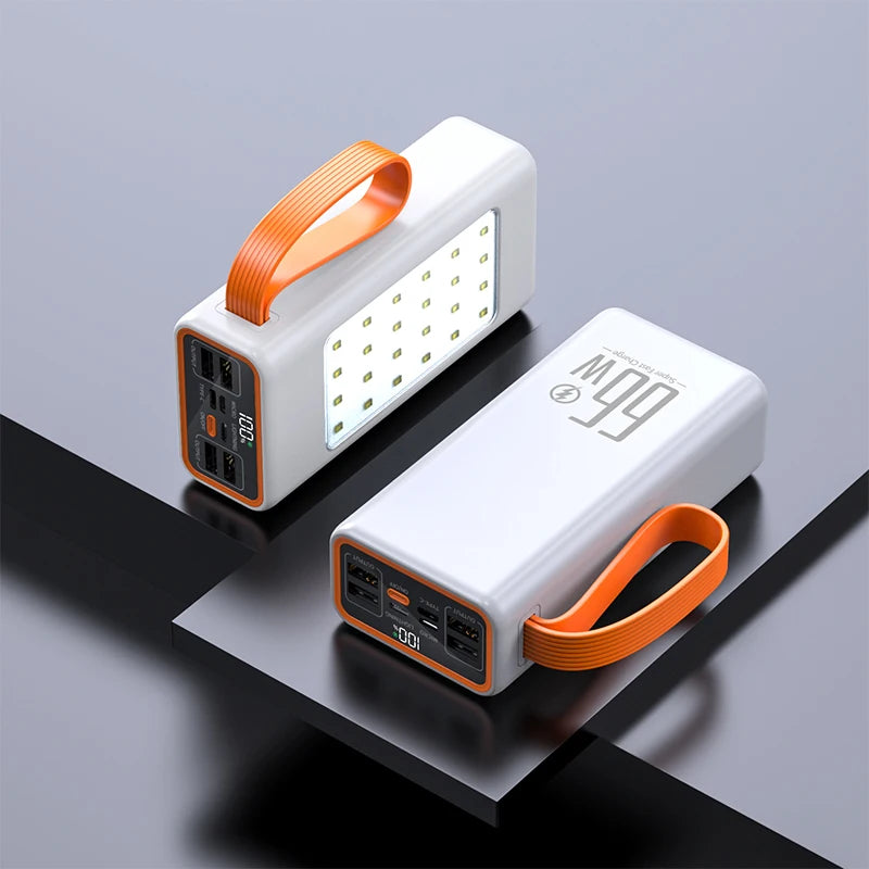 LOGO Custom 5 Output 40000mAh Super Power Pack LED Light High Capacity Portable Power Pack 66W Fast Charging Universal Charger