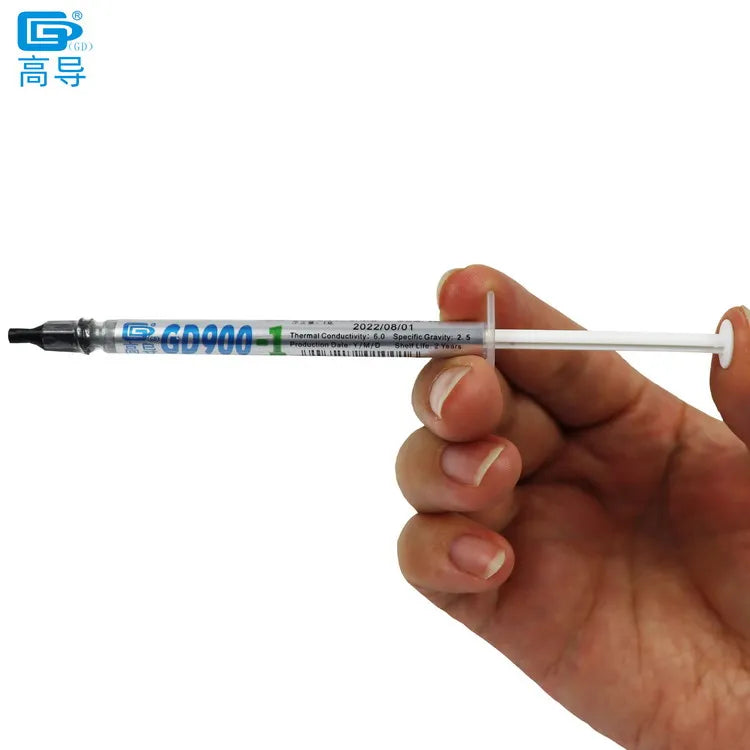 12 Pieces Net Weight 1 Gram Gray GD900-1 Thermal Conductive Grease Paste Plaster Heat Sink Compounds for CPU GPU Syringe Packing