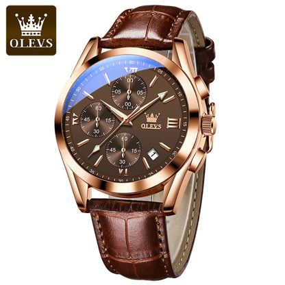OLEVS 2872 Luxury Original Quartz Watches Chronograph Luminous Hands Waterproof Wristwatches for Men Montre Relojes Pour Homme