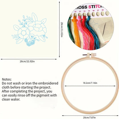 Factory DIY Flowers Practice Embroidery Set for Beginners Semi Finished Handmade Cross Stitch Decoration Crafts