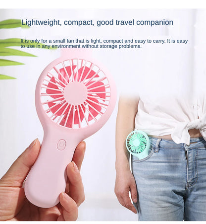 Colorful handheld mini fan portable USB charging convenient creative cool small fan pocket handheld fan summer gift