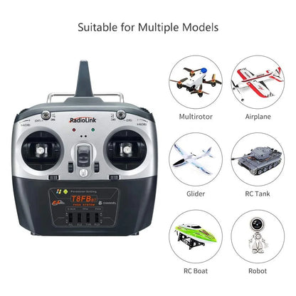 Radiolink T8FB 2.4ghz 8 Channels RC Radio Transmitter and Receiver R8EF Dual Stick Remote Controller for Airplane Boat Car Robot