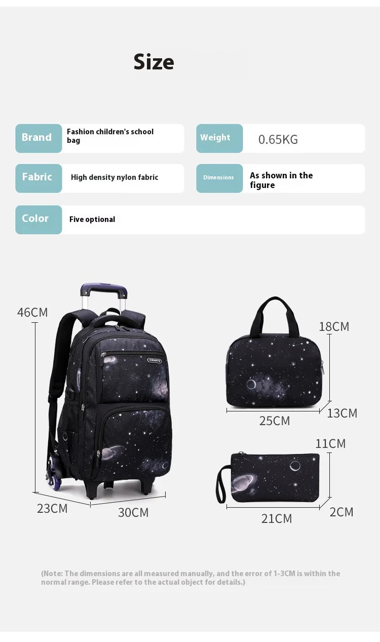 Japanese Korean Student Backpack Large Capacity Multi-Layer Breathable Design Waterproof Stylish Trolley for Stair Climbing