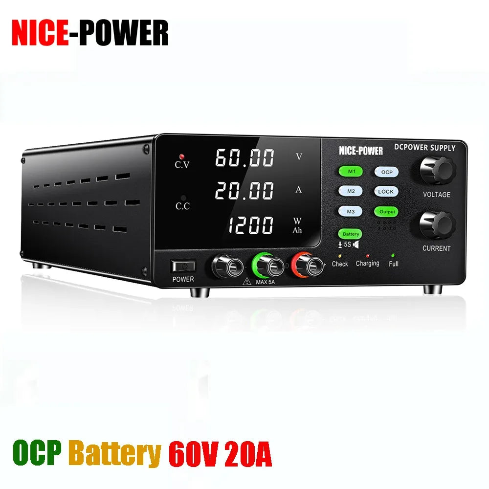 NICE POWER 1200W 24V 60V Battery Inverte Charger Adapter 20A High Power Switching DC Power Supply for Moto Car Lithium Charging