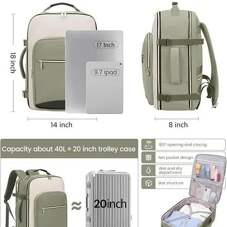 Cross-Border Color-Block Multi-Piece Set Oxford Waterproof Backpack Large Capacity for Business Trip Carry-On Luggage Laptop