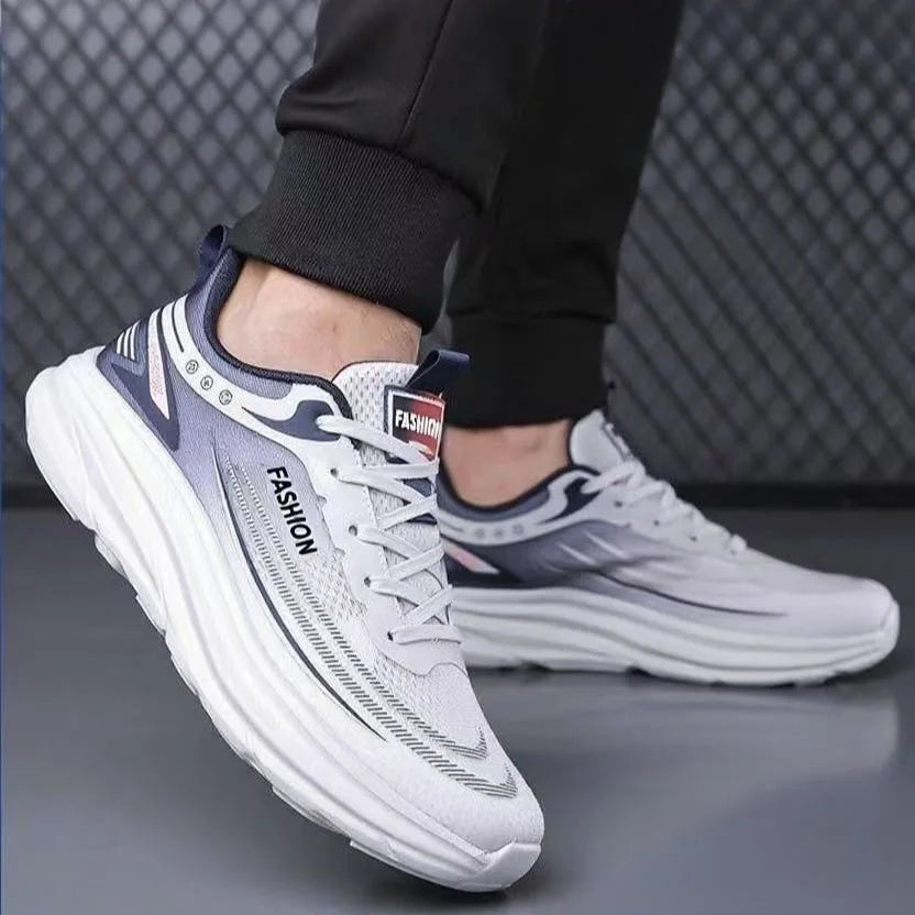 Neutral 2025 New Summer Mesh Breathable Ultra Light Shock Absorbing EVA Outsole Running Men's Student Solid Color Offset Printed