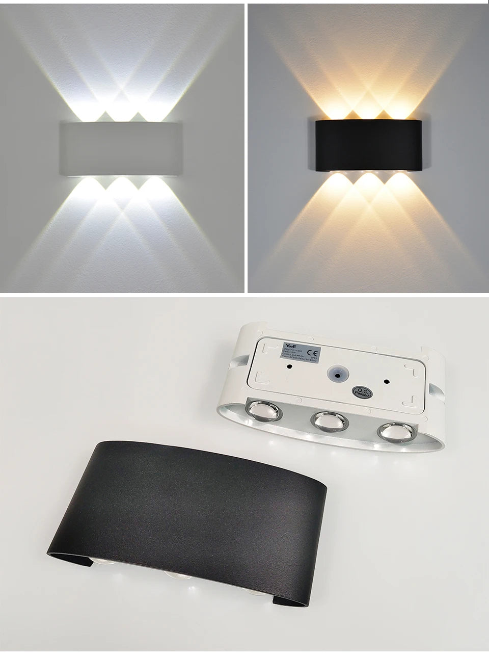 2W 4W 6W 8W 10W 12W  LED Wall Light Outdoor Waterproof Modern Nordic style Indoor Wall Lamps Living Room Porch Garden Lamp