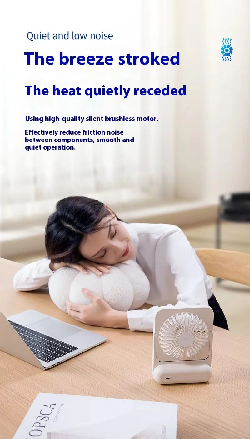 High Quality Summer 1200 Mah Battery Wall Mounted Mini Portable Fan Handheld Cooling Usb Mini Desktop Fan
