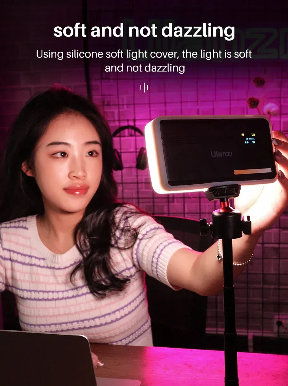 Ulanzi VL200 Led Video Light With Soft Diffuser 360°Ball Head 5000mAh 2500-9000k Fill Panel Lamp Camera Light for Youtube