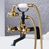 European Style Deck Mount Bathtub Faucet Antique Shower Mixer Tap with Shower Head