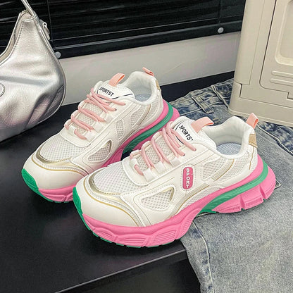 2024 Versatile Dad Shoes Spring and Summer New Casual Shoes for Women  Mesh Soft Bottom Instagram Trendy Running Sneakers