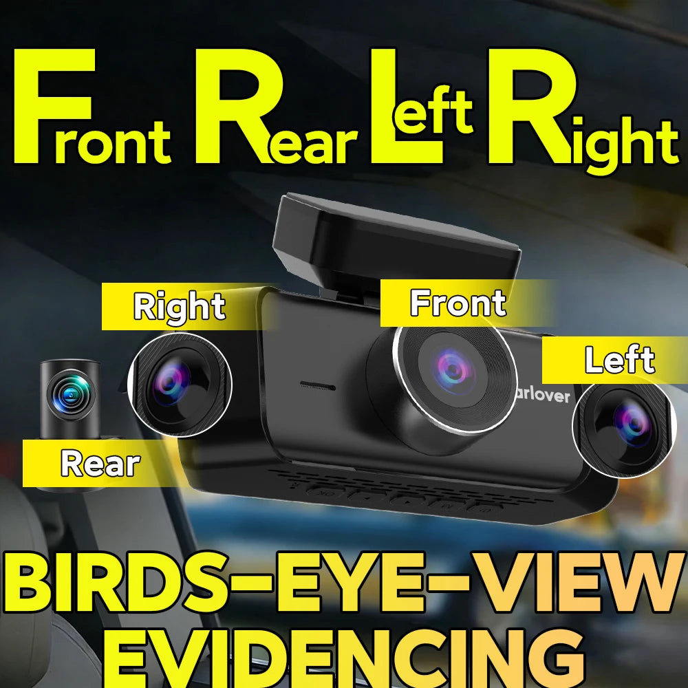 4 Channel Dash Cam Front and Rear 4K Car Camera Dash Camera for Cars Car Dash Cam 4K Dashcam Night Vision Loop Recording