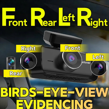 4 Channel Dash Cam Front and Rear 4K Car Camera Dash Camera for Cars Car Dash Cam 4K Dashcam Night Vision Loop Recording