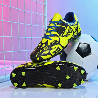 Men Anti Slip Soccer Spikes Shoes Wholesale High Top Youth Football CLeats Boots Artificial Turf Soccer Shoe