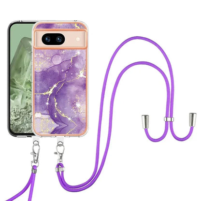 Shockproof Mobile Phone Case for Motorola Moto G14 G54 G84 IMD Marble Shell Cover Lanyard