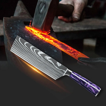 7 Inch Cleaver Kitchen Knife Stainless Steel Vegetable Chopping Chefs Knife Ultra Sharp Cooking Knives for Restaurant,Gift Box