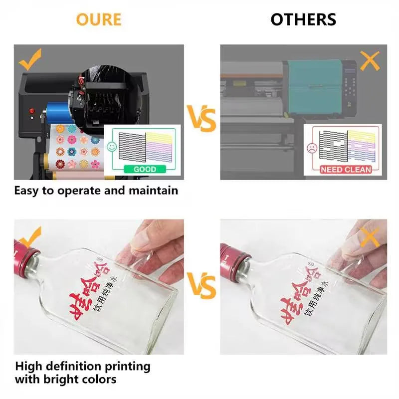 Erasmart Automatic UV Inkjet Stampante UV DTF A3 Roll UVDTF Printing Machine Dual XP600 Heads Sticker UV Printer Laminator