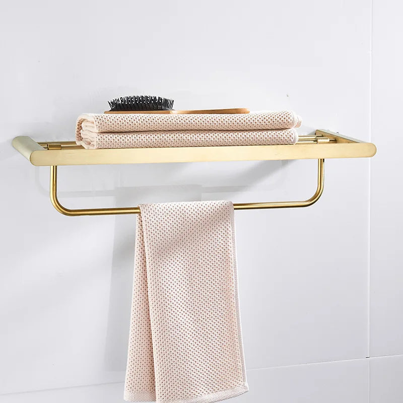 Luxury Stainless Steel 304 Brushed Gold Luxurious Bathroom Accessories Set