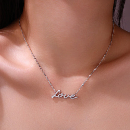 2025 Factory Price 925 Sterling Silver Jewelry Love Necklace Anniversary Gift for Women Moissanite Pendant Necklace