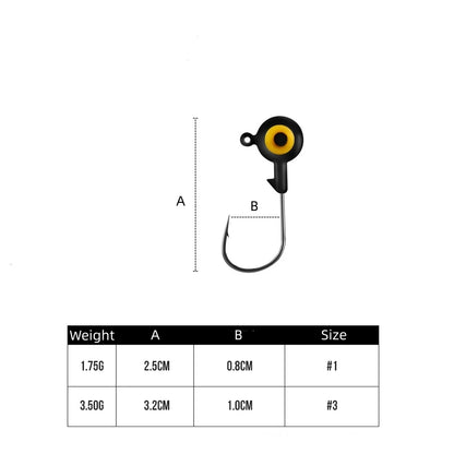 FTK Carbon Steel Fishhooks Lead Head Jig for Carp Bass Fishing with Soft Lures Worm Hook for River Target Species Saltwater Fish