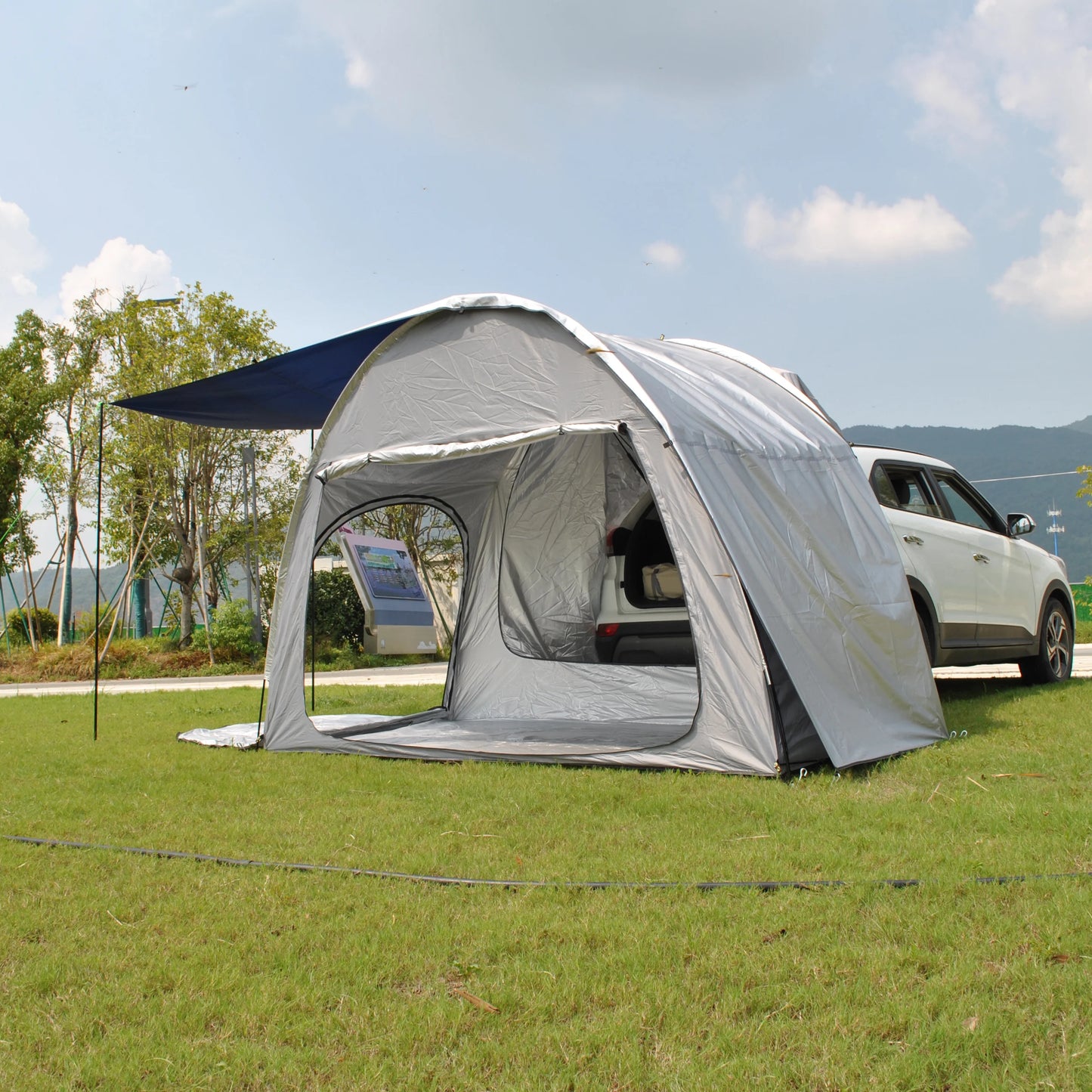 2-Person Double Layer SUV Tent with Canopy Add Raincover for Car Rear Trunk for Car Tailgate & Tram Use