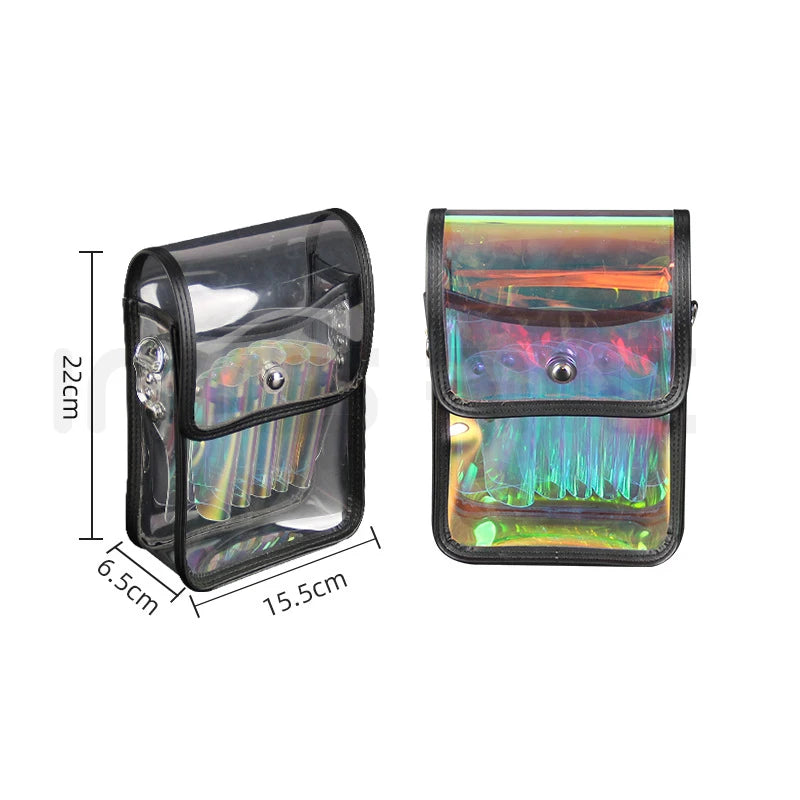 clear Jelly PVC Salon Barber Scissor Bag Transparency Scissors Pouch Barber Hairdressing Waist Bag Professional Grooming PVCtool