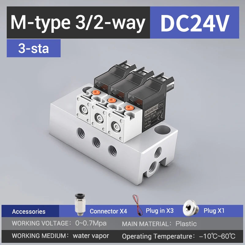 Highend 3/2 Way Direct Acting Mini Solenoid Valve 24v 10mm L/M/G-type Vacuum  Plastic Mini Sock Knitting Solenoid Valve